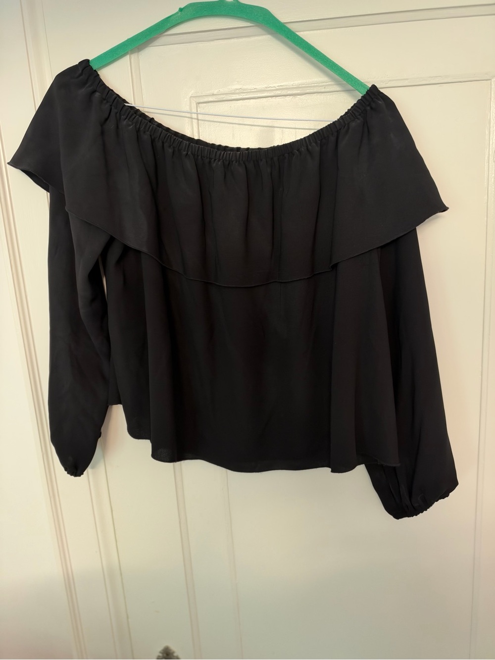 Wilfred Black Off-Shoulder Ruffle Blouse